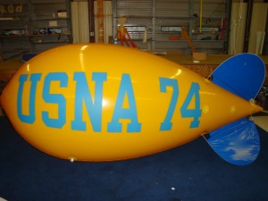 mascot blimp - advertising blimp with college logo